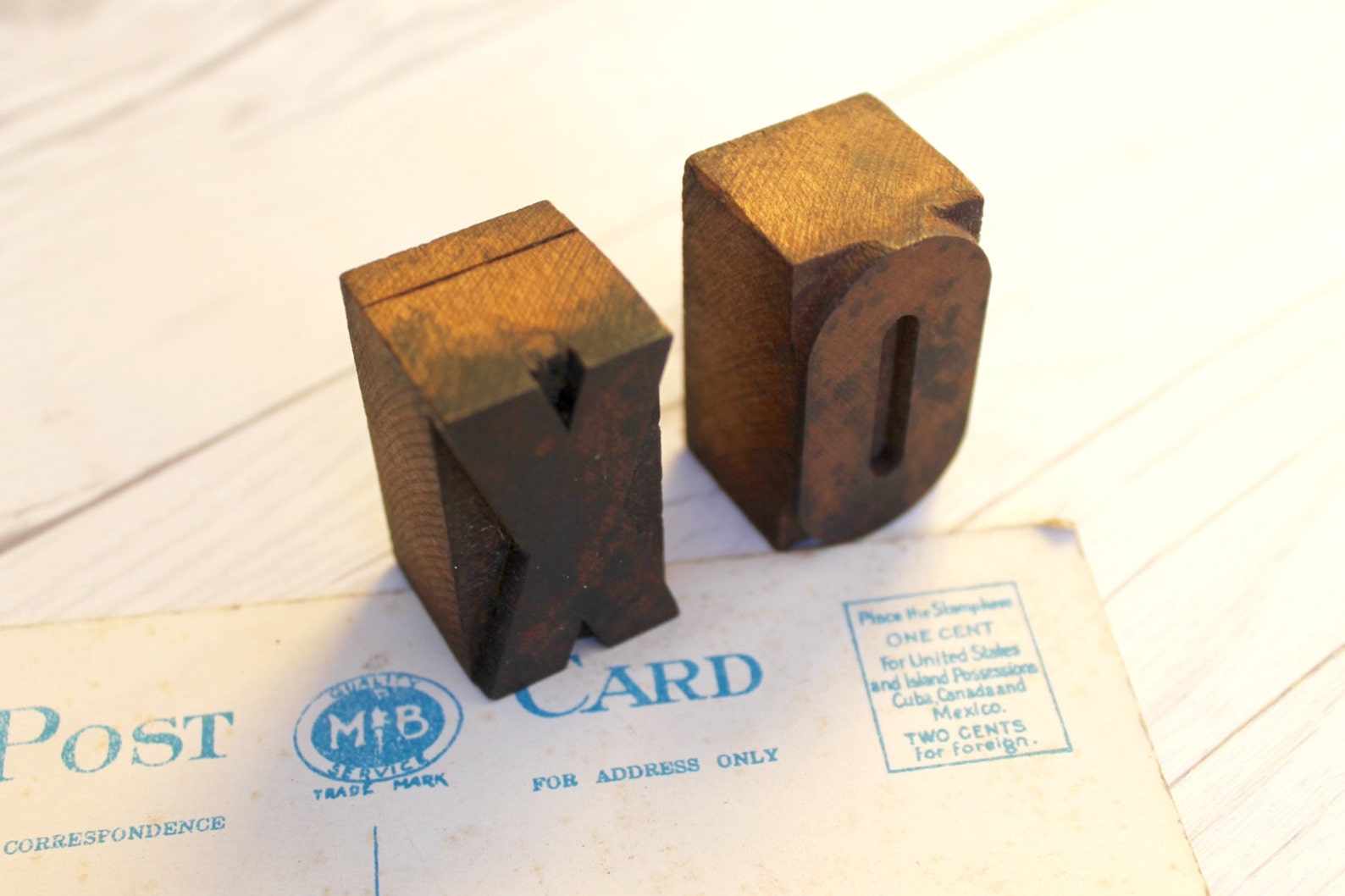 XO Wood Letterpress Letter Blocks From 1930s Vintage Etsy
