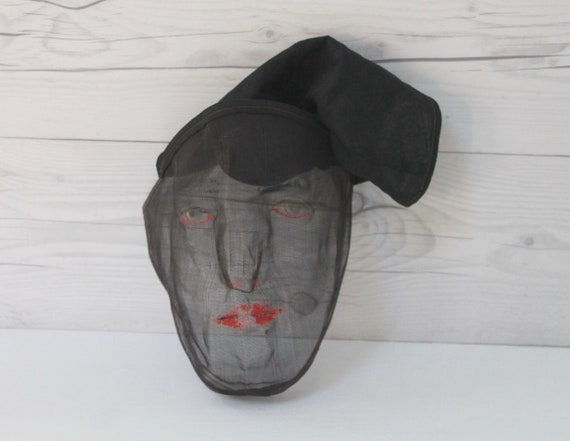 Antique Wire Mesh Mask, Hand Made Mesh Mask With H