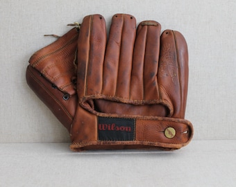 Vintage Leather Bob Elliott Baseball Mitt/Glove - Wilson Streamlined Kure-Form Fingers A2142 Professional Model, Vintage Baseball Glove Mitt