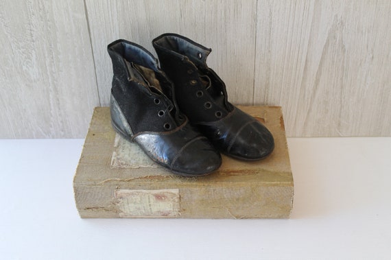 Vintage Handcrafted Pair of Leather and Canvas Chi