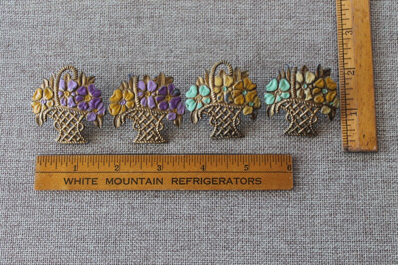 Vintage Set of 4 Metal Curtain Tie Back Pins Vintage Drapery Etsy