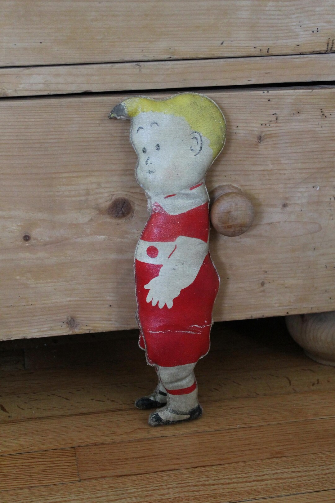Antique Oilcloth Stuffed Little Boy Skeezix Cartoon/gasoline Alley