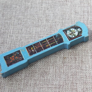 Vintage Miniature Wood Dollhouse Grandfather Clock, Vintage Wooden Dollhouse Furniture, Wood Dollhouse Decor - Clock