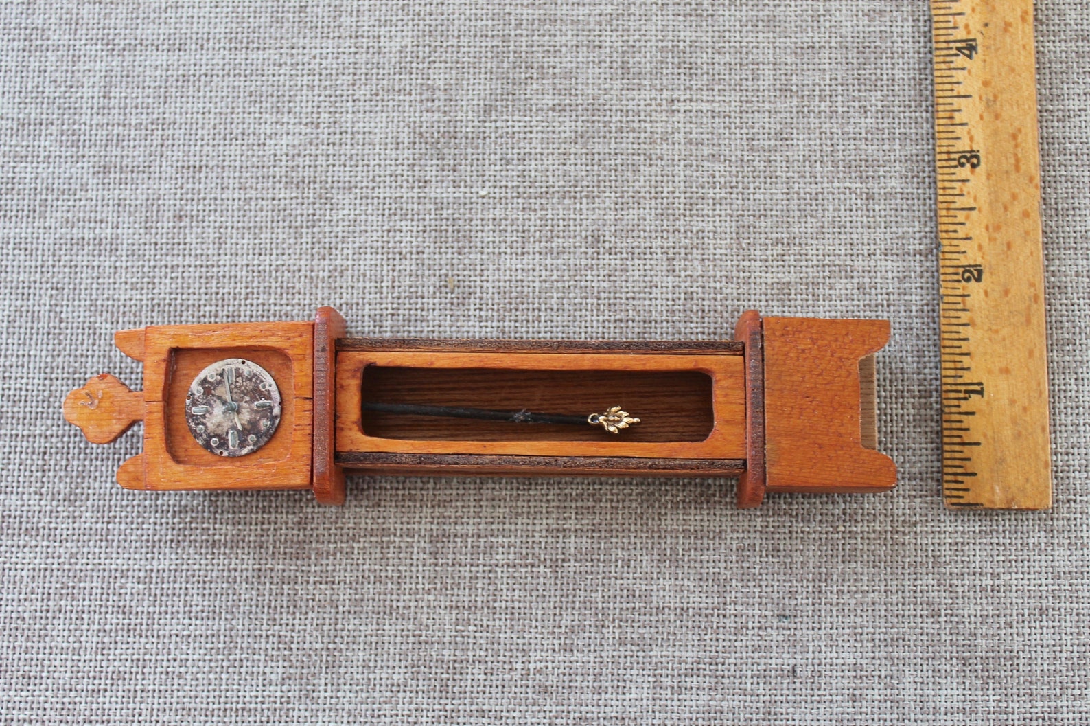 Vintage Wood Dollhouse Grandfather Clock Vintage Small Wooden Etsy