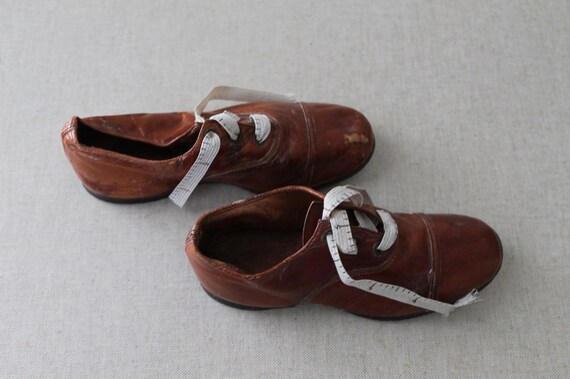 Vintage Handcrafted Pair of Leather Hard Soled Child's Shoes - Boot Shoe Workers Union, Union Stamp Factory 37 View 5