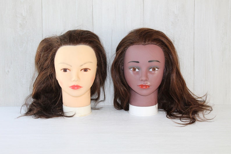 Vintage Pair Of Mannequin Female Cosmetology Hair Stylist Etsy