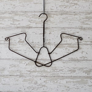 Antique Unique Metal Clothes Hanger, Vintage Wire Art Hanger - Collectible