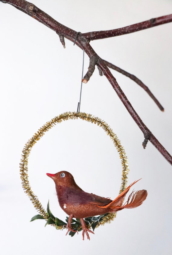 Vintage Pipe Cleaner Feather Bird Christmas Tree Ornament Etsy