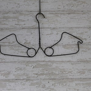 Antique Unique Metal Clothes Hanger, Vintage Wire Art Hanger - Collectible