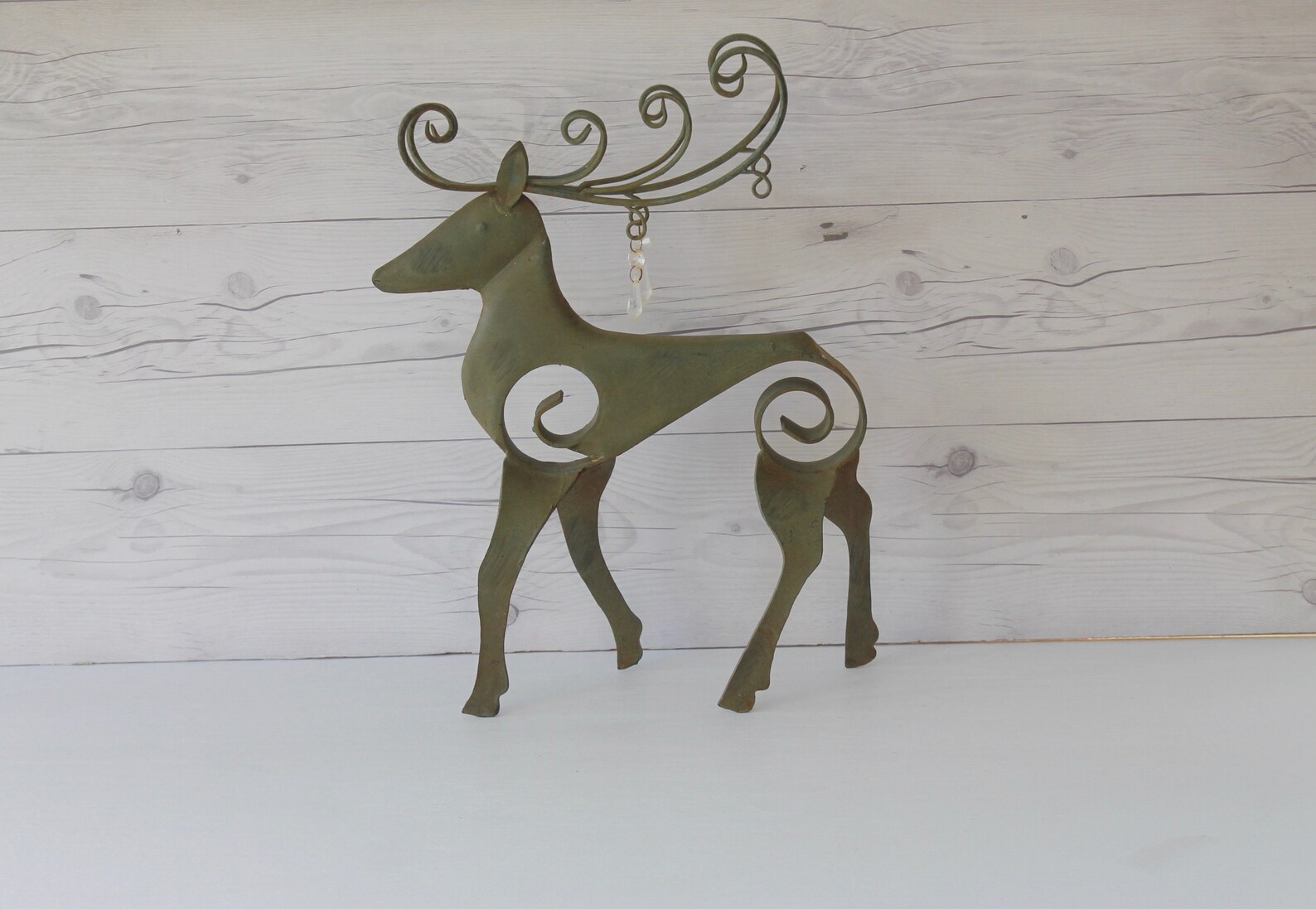 Vintage Metal Reindeer Decor Christmas Metal Deer Form Etsy