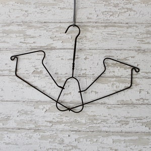 Antique Unique Metal Clothes Hanger, Vintage Wire Art Hanger - Collectible