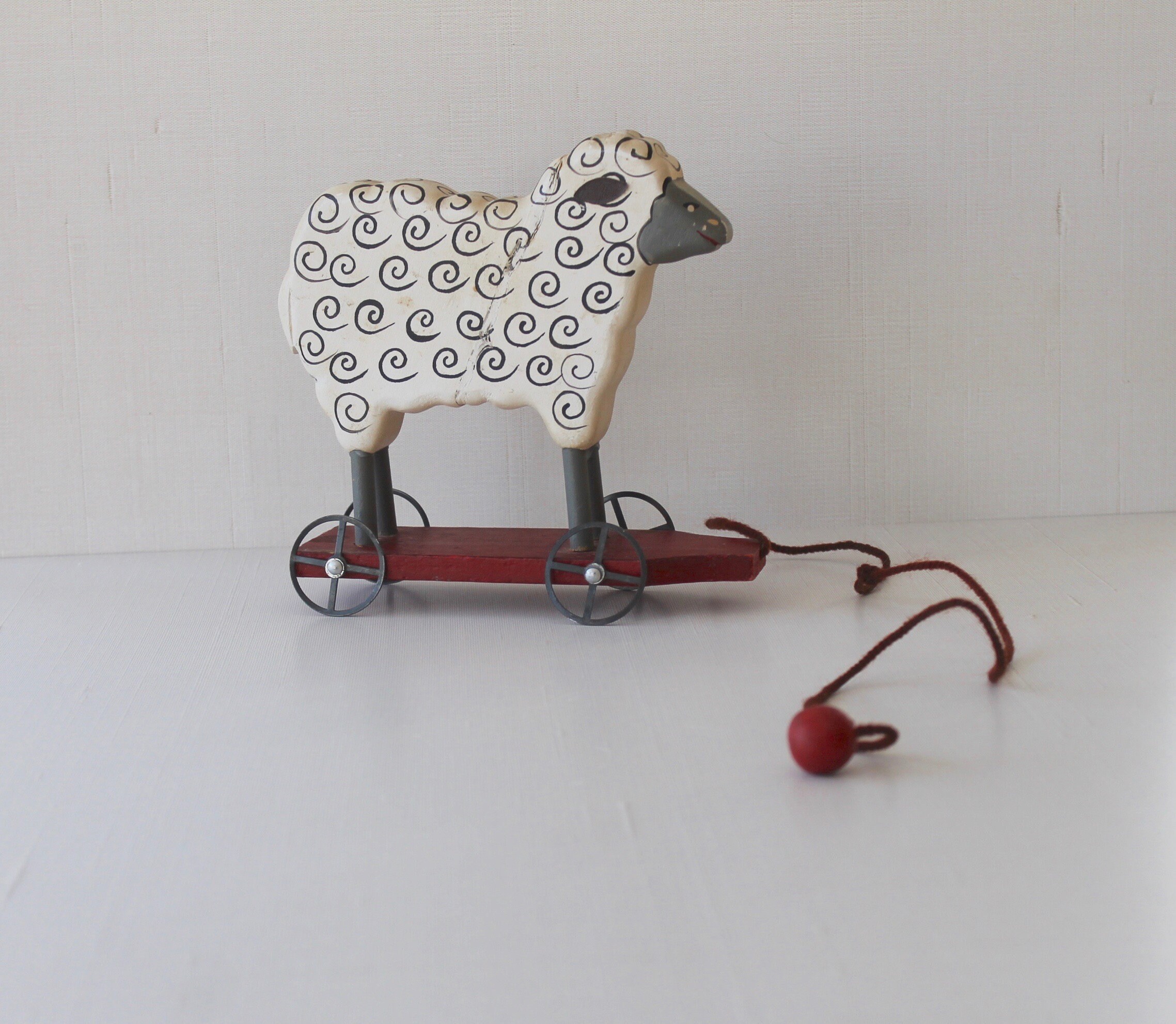 Vintage Wood Sheep/Lamb Pull Toy Vintage Wooden Sheep on Etsy