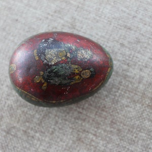 Vintage Small Unique Tin Lithograph Easter Candy Egg, Vintage Tin Easter Egg Candy Holder, Vintage Easter Candy Container