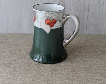 Antique 1906 Limoges France Tankard, Antique French Hand Painted Porcelain Tankard - T & V