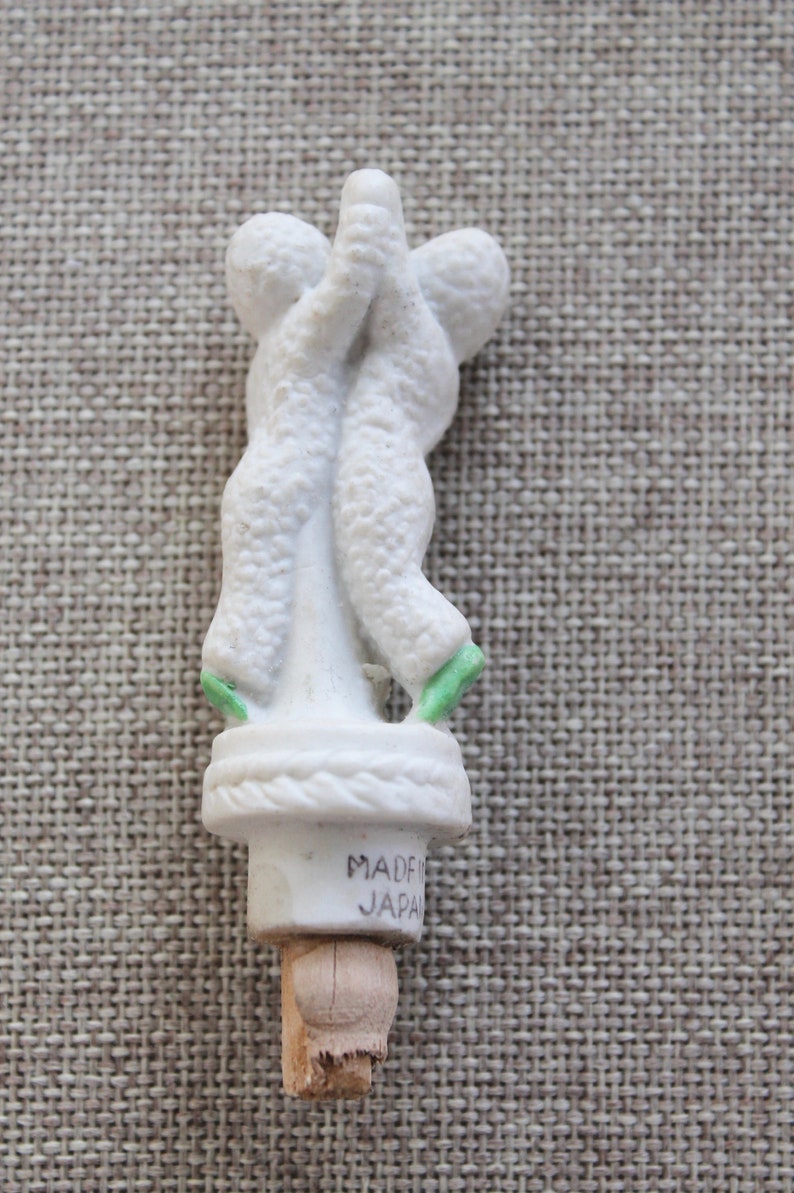 Vintage Snow Baby Collectible Container Topper Vintage Unique Bisque Snow Baby Decanter Stopper