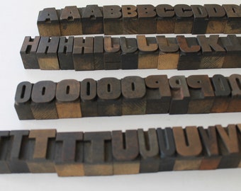 Vintage 1" Letterpress Wood Block Letters - Uppercase - SOLD INDIVIDUALLY, Vintage Large Wooden Letterpress Letters