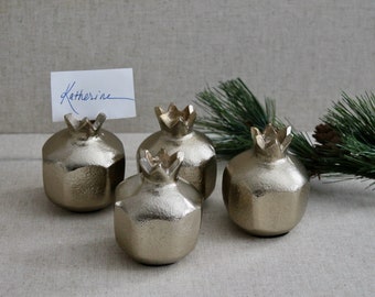 Gold Pomegranate Holiday Card/Photo/Placecard Holder, Holiday Dining Place Card Holder - Sold Separately