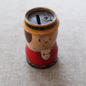 Vintage Wood Coin Bank Boy Figure, Vintage Wooden Child Doll Bank, Vintage Collectible Wood Bank Figure