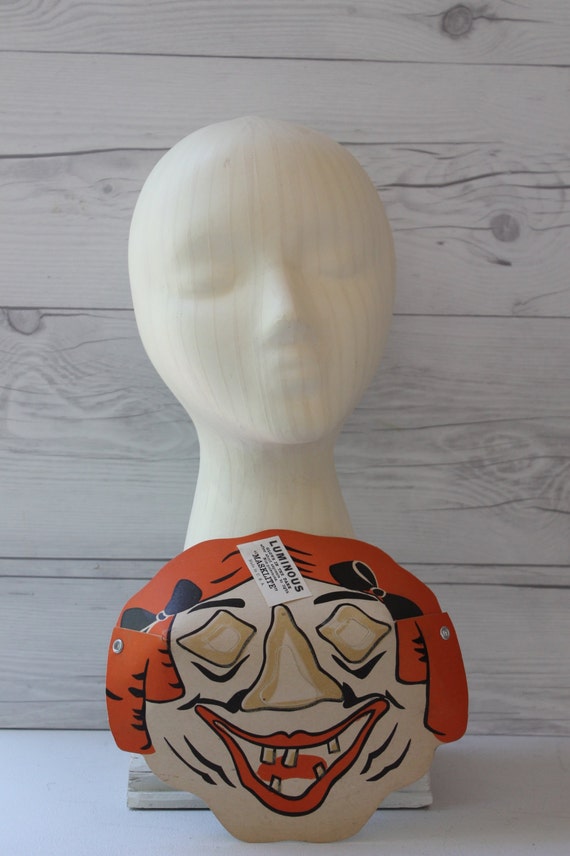 Vintage Paper "Masklite" Witch Mask, Vintage Old … - image 2