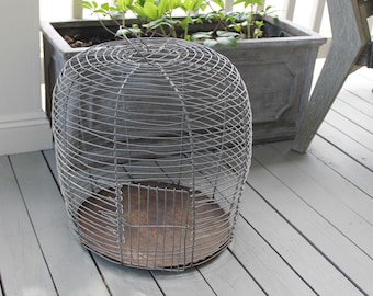 Antique Unique Large Wire Bird Cage, Vintage Metal Bird Cage, Vintage Garden Decor Bird Cage