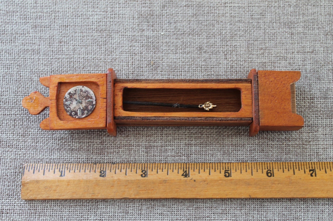 Vintage Wood Dollhouse Grandfather Clock Vintage Small Wooden Etsy