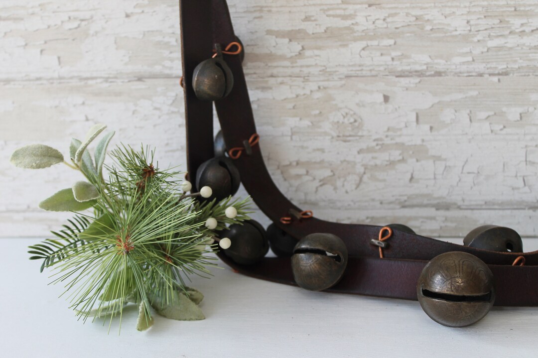 Antique Leather Strap With 19 Bronze Petal Design Sleigh - Etsy
