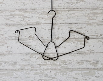 Antique Unique Metal Clothes Hanger, Vintage Wire Art Hanger - Collectible