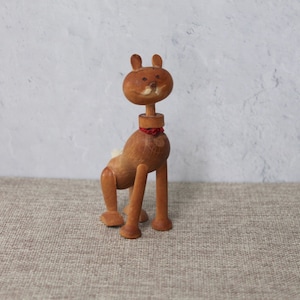 Mid Century Modern Small Wood Cat Figure, Mid Century Modern Wood Cat, Vintage Wooden Cat