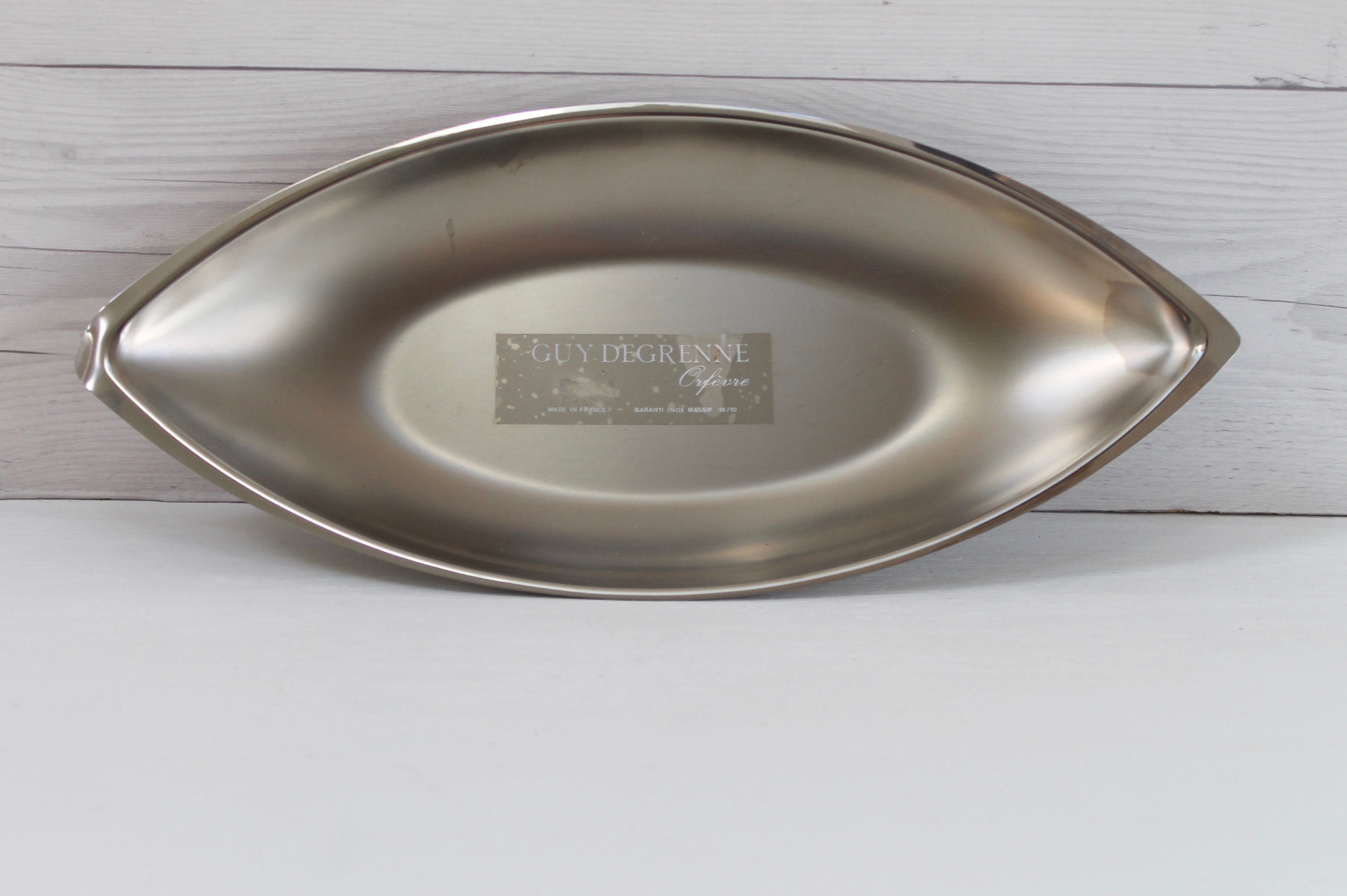 Mid Century Guy Degrenne Oval Stainless Steel Serving Dish, Mid Century  Dining Platter Made in France 