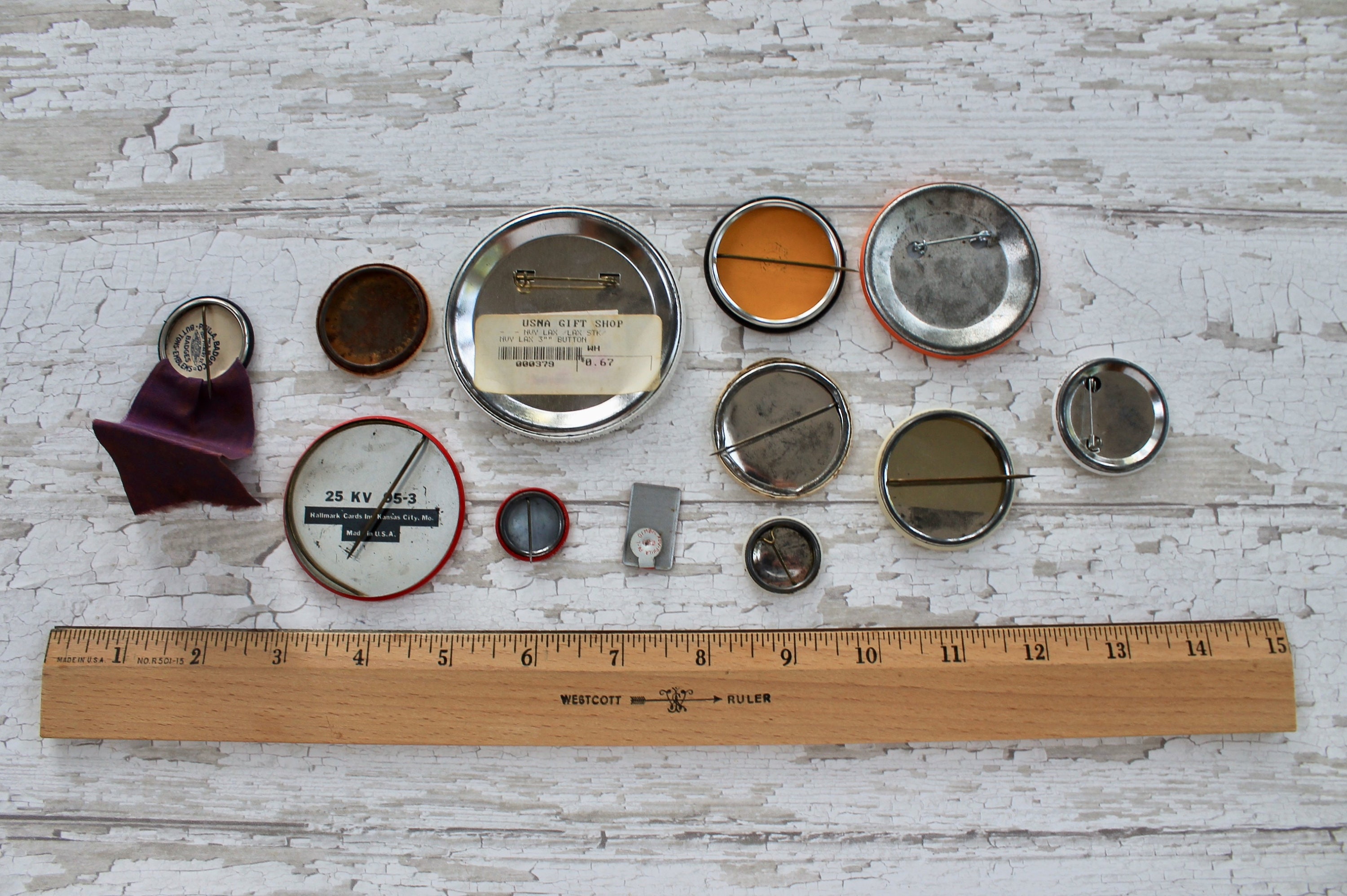 Vintage Mixed Lot of Pinback Button Pins, Vintage Pins, Retro Pins