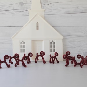 Vintage Chenille Pipe Cleaner Dogs - Lot of 10, Vintage Pipe Cleaner Art