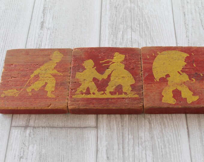 Vintage Lot of 3 Large Wooden Blocks Vintage Wood Blocks Etsy
