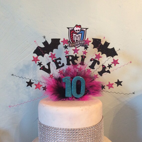 Monster High Large Cake Topper Made With Your Choice Of Name Etsy