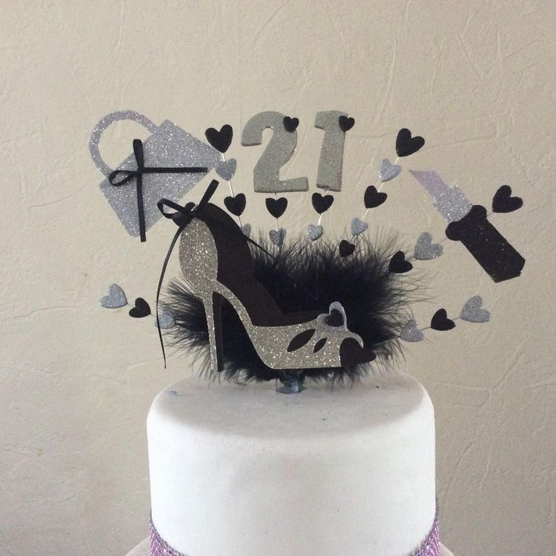 Shoe Lipstick and Handbag Cake Topper With Your Own Age. Made Etsy