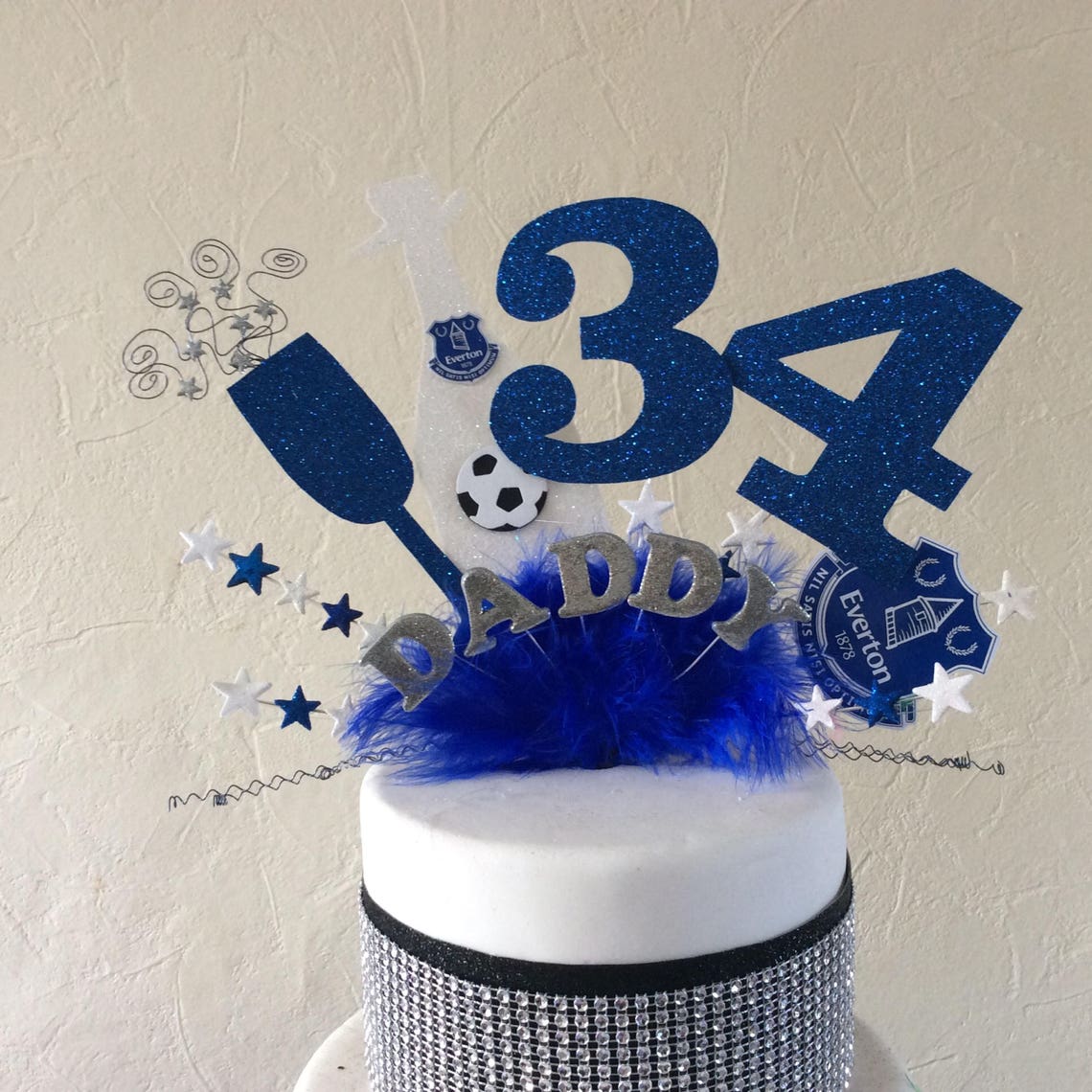 Large Champagne Bottle and Glass Cake Topper or Centre Peice Etsy