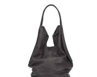 Womens Black Handbag Leather Tote Bag Soft Italian Leather | Etsy