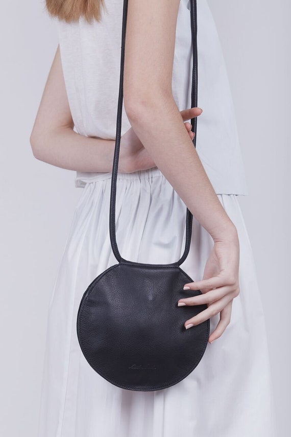 leather circle bag