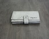 White stone wash leather purse - leather wallet- Billy wallet