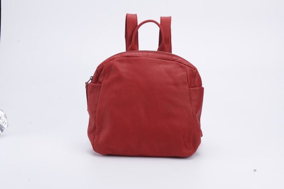red leather backpacks