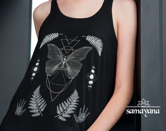 Gothic Butterfly Tank Top, Dark Academia Tank Top, Outfit Gothic Clothing, Tank Top for Summer, Tank Top for Witch, Boho Minimalist Shirt