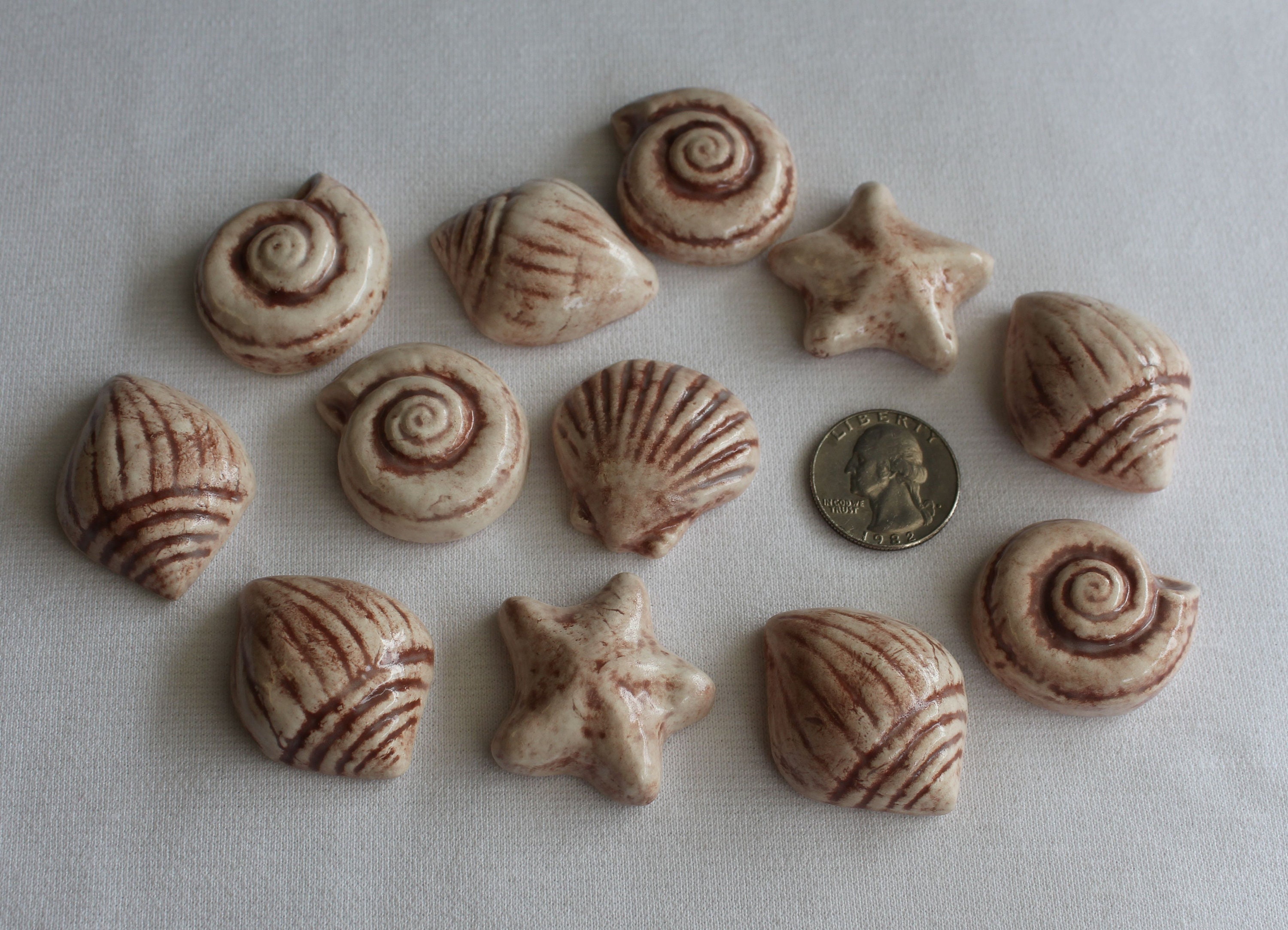 Mosaic Tiles 20 Ceramic Sea Shells Mosaic Supplies Item Etsy