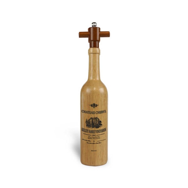 Chateaux Vineyards Personalized Wood Pepper Mill 14"