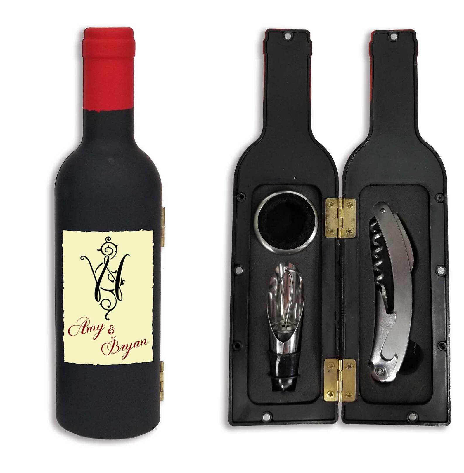 Personalized Names Wine Bottle Gift Set 591 Etsy