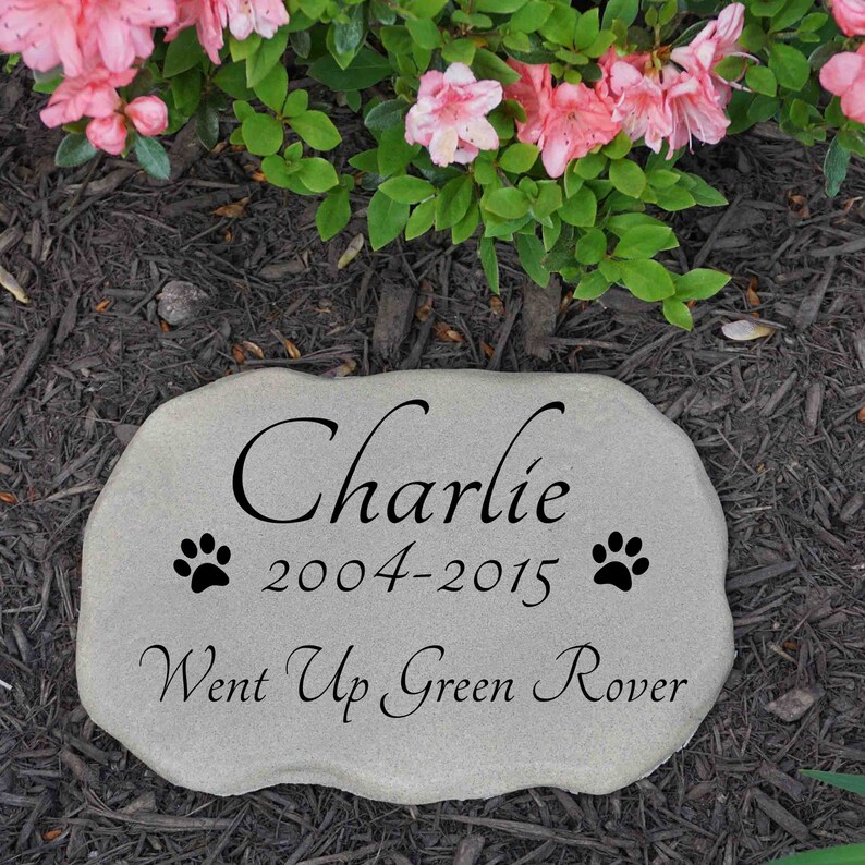 Personalized Dog Tombstone went up Green Rover Pet Memorial Etsy