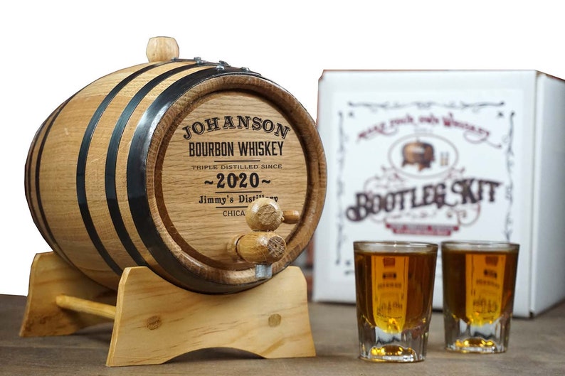 Bourbon Whiskey Bootleg Kit, Personalized, Make and Age Your Own Spirits, American Oak Barrel, 1-5 Liters image 4