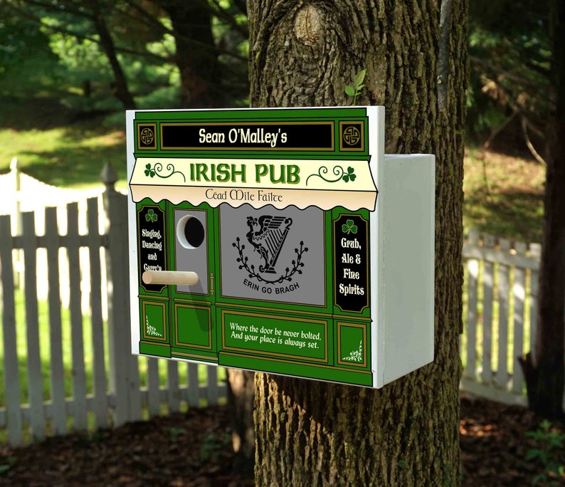 Personalized Irish Pub Bird House Etsy