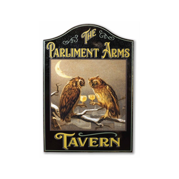 Parliament Arms Pub Sign, Wood 18" x 12"