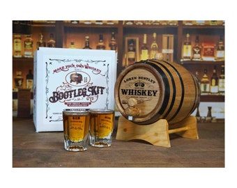 Whiskey Bootleg Kit, Personalized, Make and Age Your Own Spirits, American Oak Barrel, 1-5 Liters