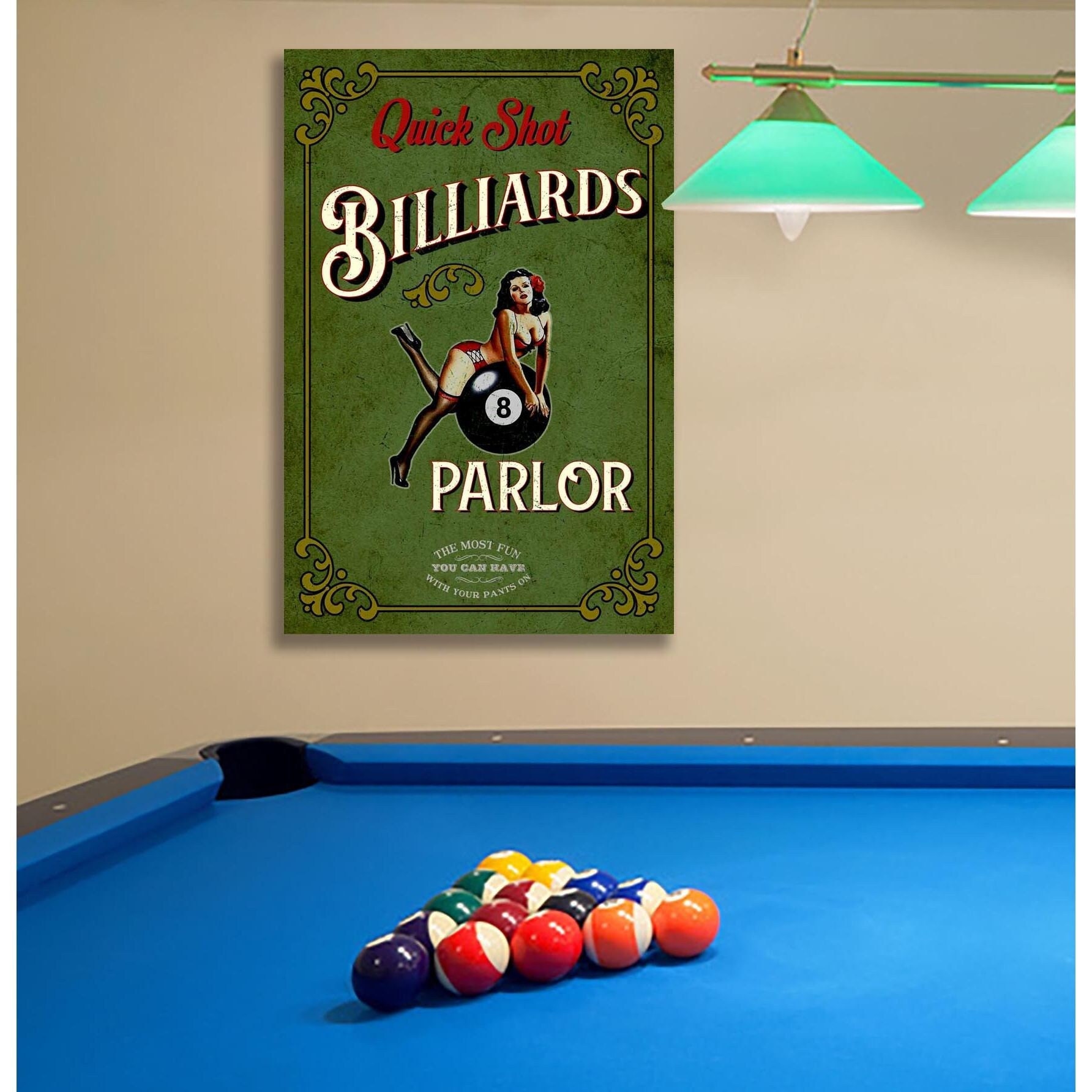 BILLIARD POOL TABLE EIGHT 8 BALL RULES & REGULATION POSTER - LAMINATED 11 x  17