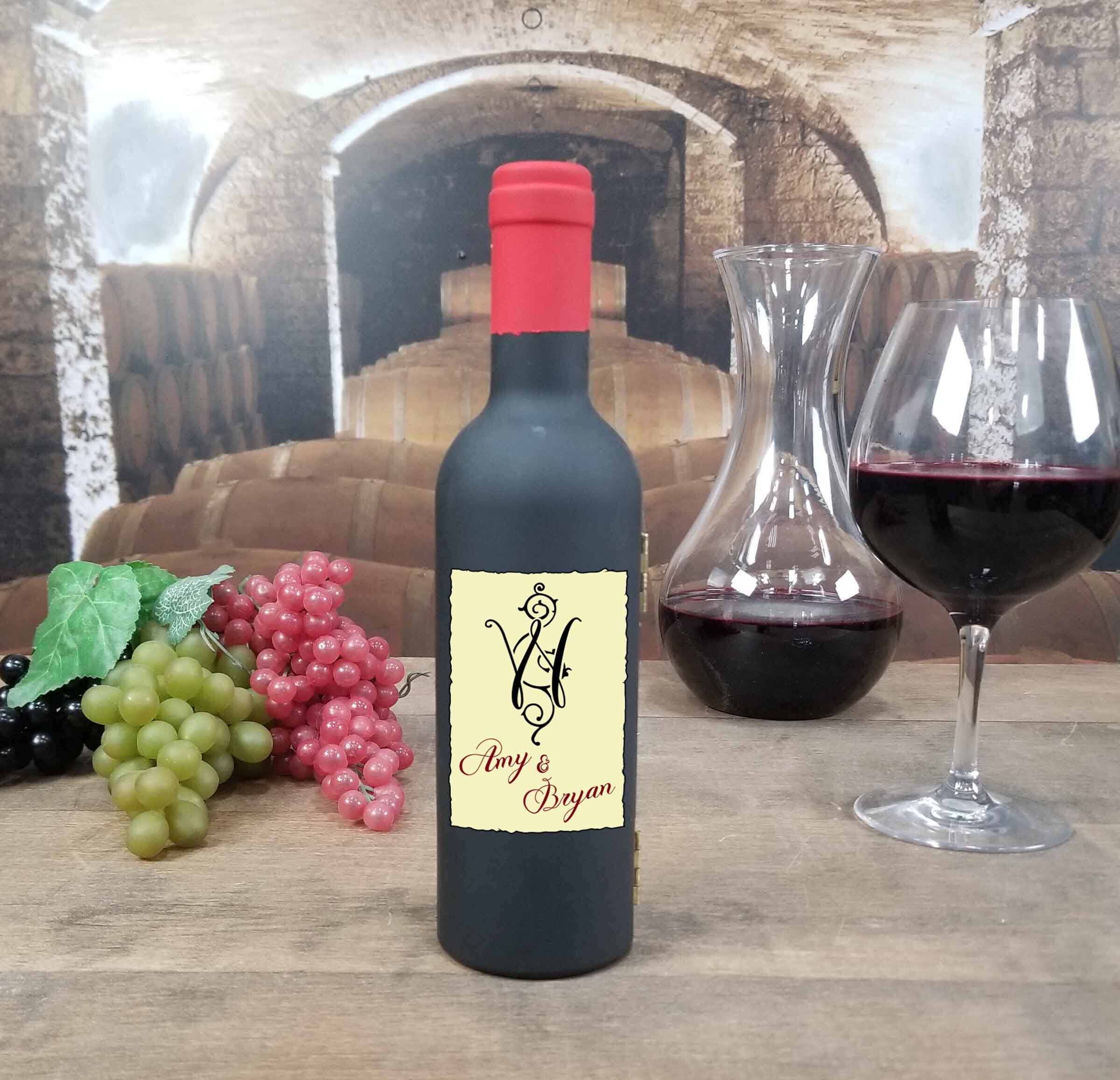 Personalized Names Wine Bottle Gift Set 591 Etsy